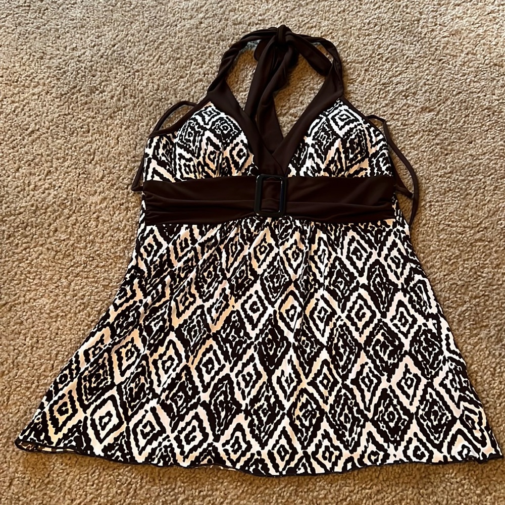 BCX Brown and White Patterned Halter top 2 available juniors size small & medium